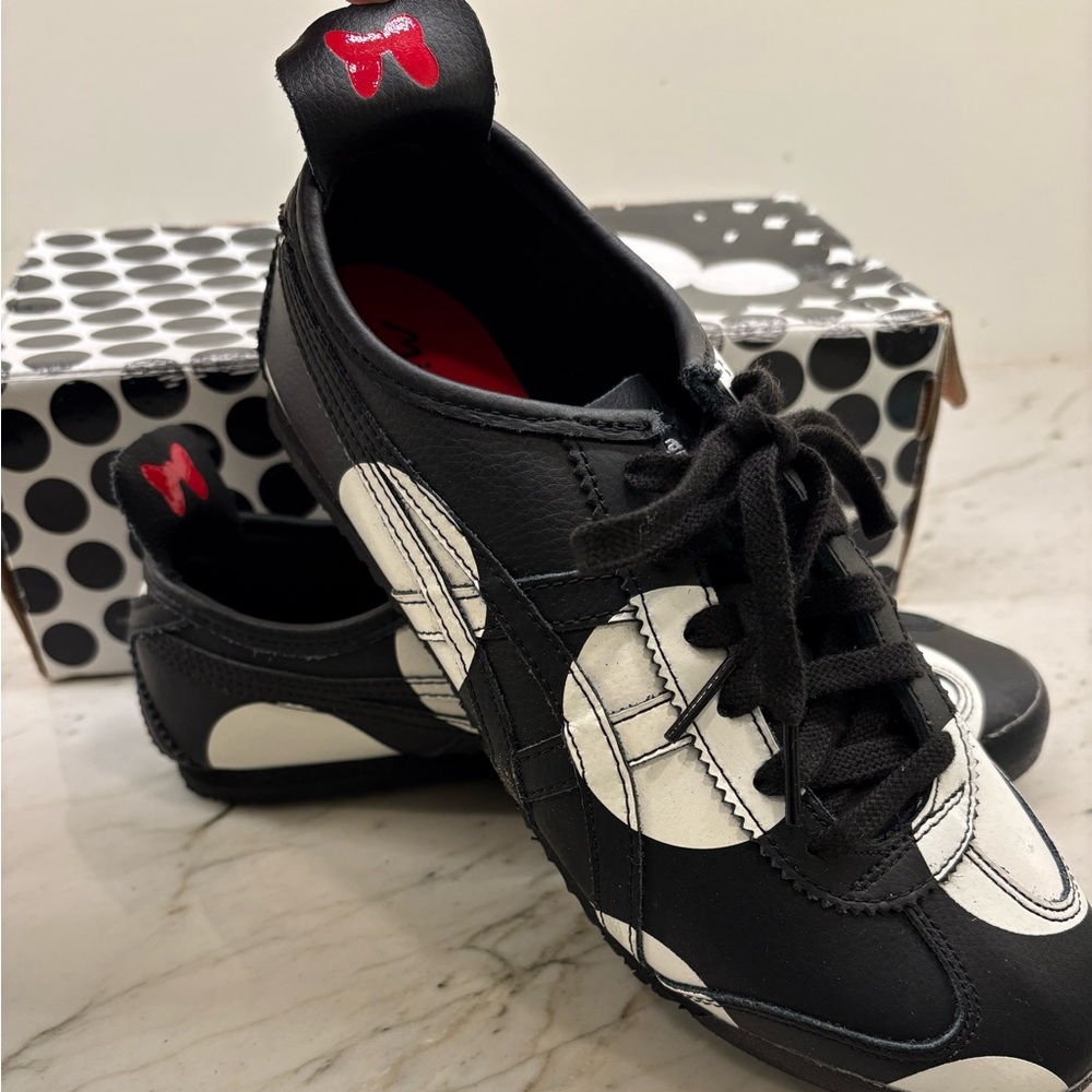 POLKA DOT Onitsuka Tiger by Asics Black and White Women's Athletic Shoes